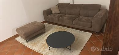 Divano con Sedute Allungabili + Pouf Chaise Longue