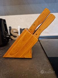 set coltelli da cucina con manico in legno 
