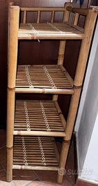 Scaffale bambú vintage 4 ripiani