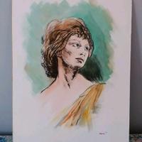 Quadro Alberto Sughi. Donna. Disegno D'Arte. '70.