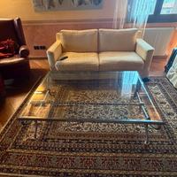 Tavolino da caffe in vetro e acciaio