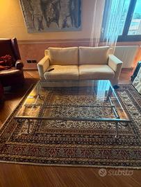 Tavolino da caffe in vetro e acciaio