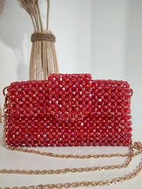 Borsa da sera di perline rossa Handmade ❤️