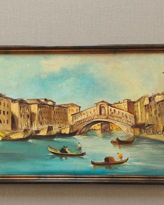 VENEZIA ETERNA: LA LUCE DORATA A RIALTO- TELA 1921