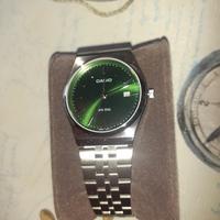orologio casio in acciao con quadrante verde nuovo