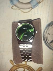orologio casio in acciao con quadrante verde nuovo