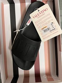 Valentino VLTN sandalo slider in gomma nero