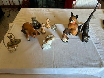 Lotto Collezione Statuine Gatti Vintage