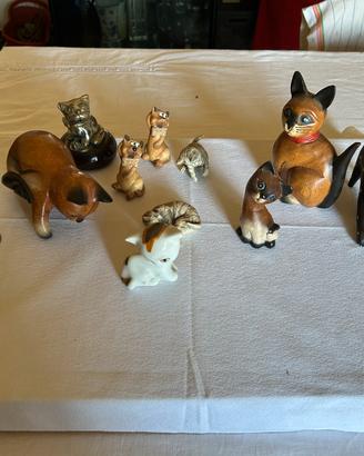 Lotto Collezione Statuine Gatti Vintage