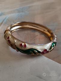 braccialetto rigido vintage in smalto clousonne'