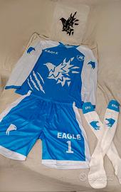 Kit sportivo da portiere bianco celeste. TG:L,M,S