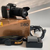 Nikon D80 CCD kit completo obiettivo, 322 scatti!