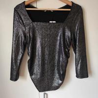 Blusa Sfera argentata e nera