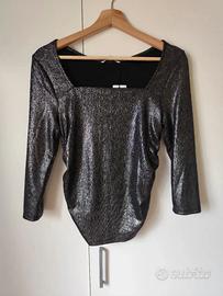 Blusa Sfera argentata e nera