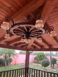 N. 2 Lampadari ruota di carro originali