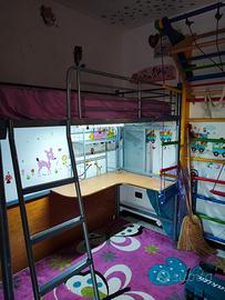 letto rialzato Ikea con scrivania