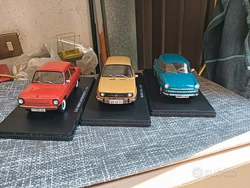 LOTTO DI 3 MODELLINI DUE SKODA UNA ZAZ SCALA 124 