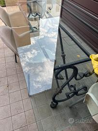 Tavolo ferro battuto ,vetro 230x110  Ottime condiz