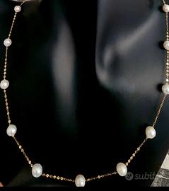 Collana oro 18kt con perle 