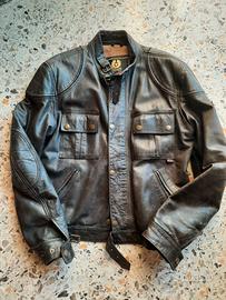 Belstaff Pegaso giacca pelle nera moto racer XXL