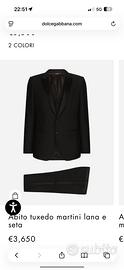 Tuxedo smoking dolce & gabbana, fascia e camicia