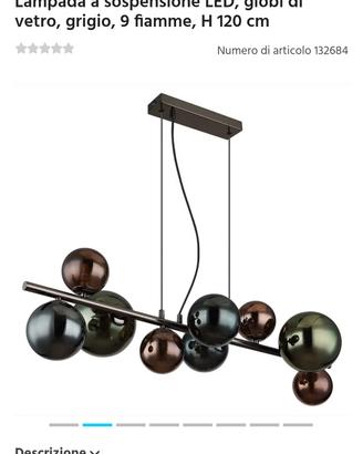 lampadario palle vetro nuovo