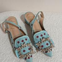 Décolleté con cinturino posteriore in jacquard dec