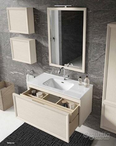 PAOLA 48, mobile da bagno con lavabo e specchiera con applique di EBAN