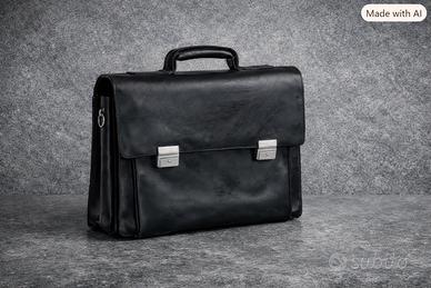 Valigetta 24 ore in pelle nera – vintage, elegante