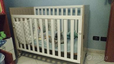 Lettino per bambini bianco e nocciola