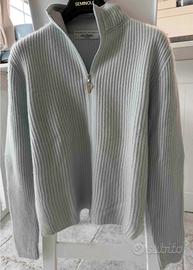 Cucinelli maglia originale con zip azzurra