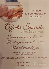 Servizio Manicure unghie NAIL ART