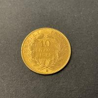 10 franchi oro 1863 Napoleone III mezzo marengo