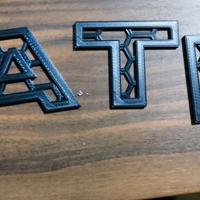 scritta Abarth per griglia anteriore