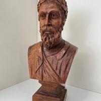 BUSTO ANTICO IN LEGNO DI NOCE