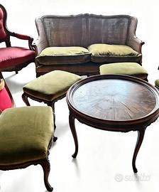 Divano  antiquariato 1900 paglia di Vienna 