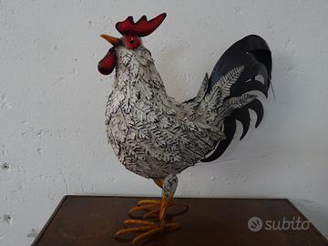 Galletto in ferro dipinto a mano