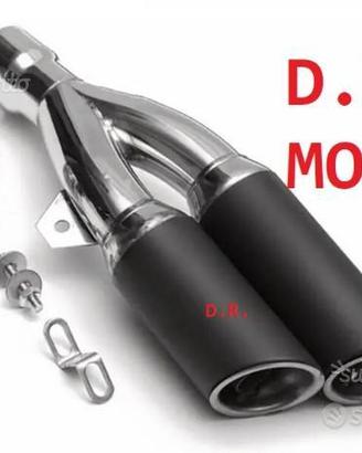 Scarico DOPPIA USCITA tondo nero universale