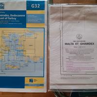 Carte nautiche Mar Egeo e Malta