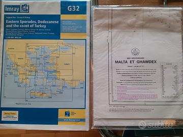 Carte nautiche Mar Egeo e Malta
