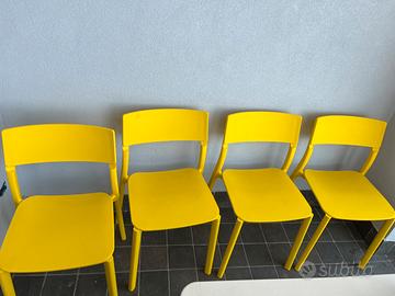 Set 4 sedie esterno gialle