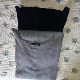 Set di due maglie lunghe, una grigia e una nera