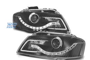FARI AUDI A3 8P LUCE DIURNA A LED FONDO NERO