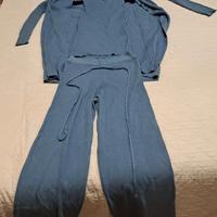 🧵 Completo coordinato 3 pezzi - Blu carta da zucc