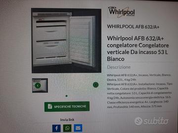 congelatore whirlpool afb632/a+