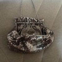 Borsa super luccicante piena di strass Keisha