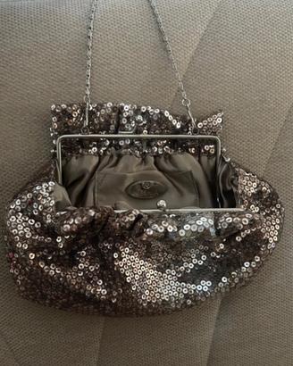 Borsa super luccicante piena di strass Keisha