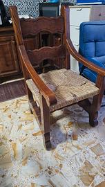 Sedia Capotavola Vintage in Legno Massiccio