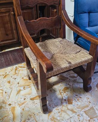 Sedia Capotavola Vintage in Legno Massiccio
