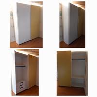  Armadio a due ante scorrevoli bianco/giallo